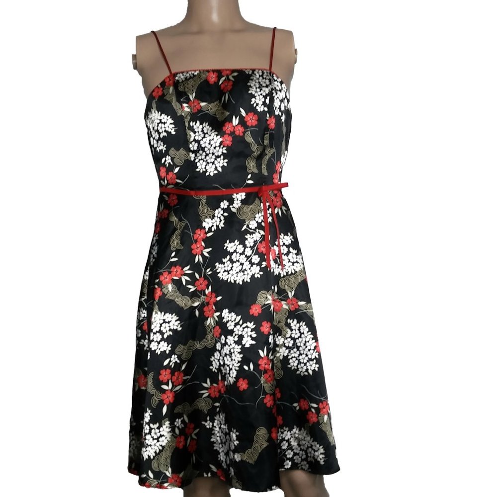 Rampage CDC Japanese Floral Print Strap Dress 6 - Picture 5 of 9